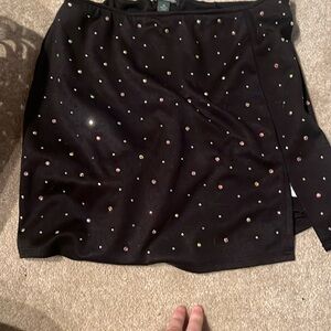 Bedazzled black skirt with built in shorts